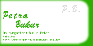 petra bukur business card
